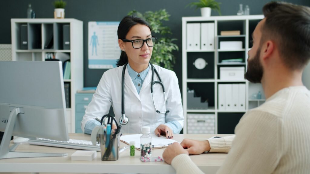Patient discussing homeopathic treatment duration
